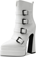 Strapped Platform High Heeled Boot